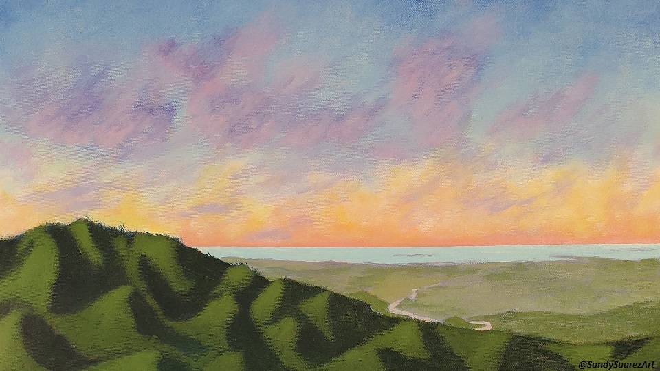 A painting of the Valley of Salinas, Puerto Rico.